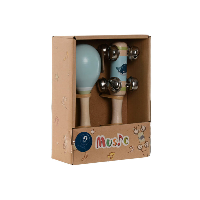 Музикална Играчка Home ESPRIT Дървен 11,5 x 2 x 15,5 cm Маракаси (4 броя)