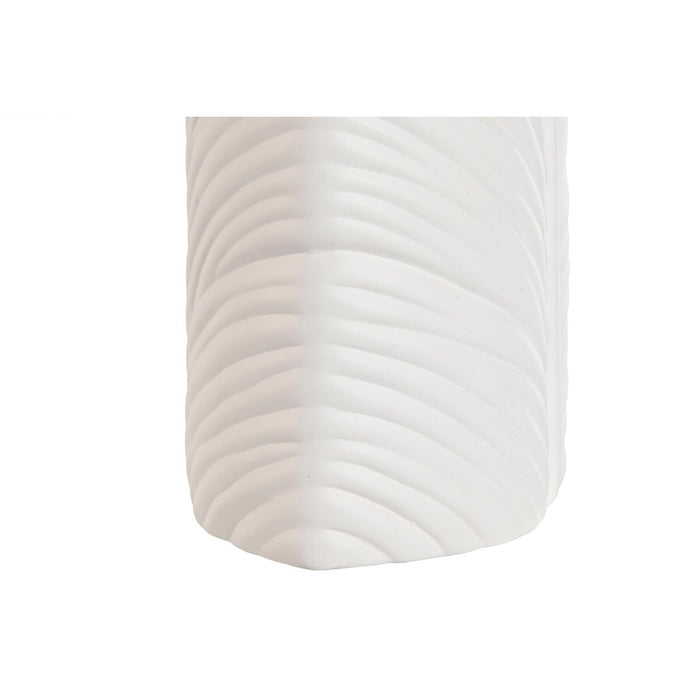 Ваза Home ESPRIT Бял Каменинов Тропически Лист на растение 33 x 10 x 70 cm