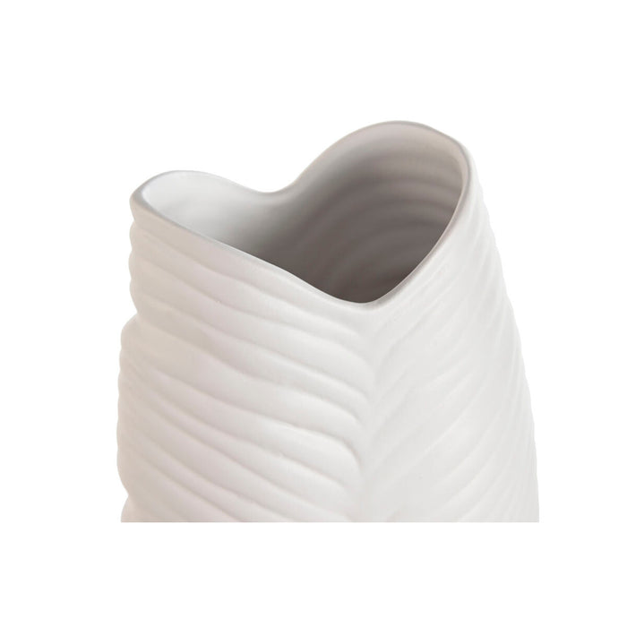 Ваза Home ESPRIT Бял Каменинов Тропически Лист на растение 21 x 10 x 50 cm