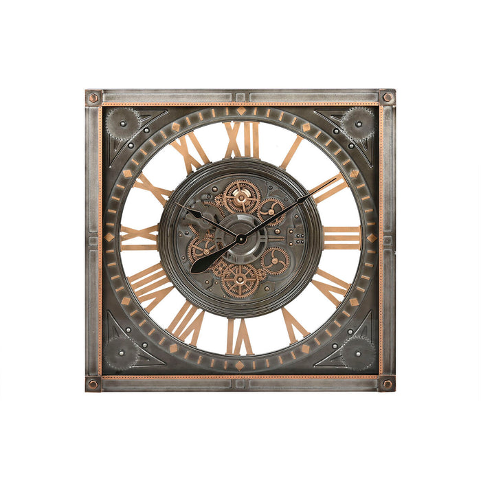 Стенен часовник Home ESPRIT Сив Златен Сребрист Кристал Желязо 80 x 10 x 80 cm