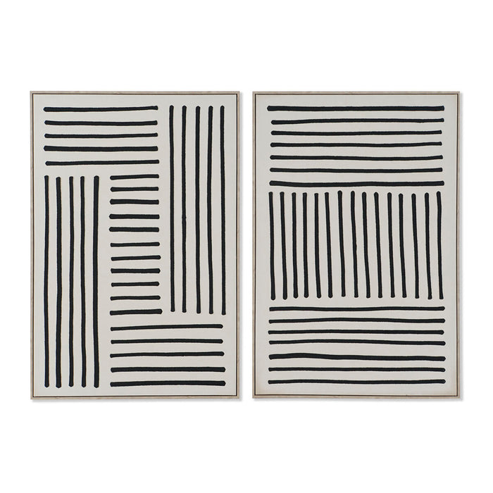 Картина Home ESPRIT Бял Черен Град 83 x 4,5 x 123 cm (2 броя)