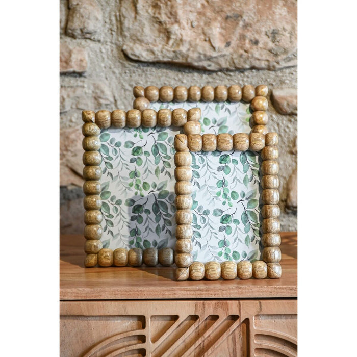 Рамка за снимки Home ESPRIT Кафяв Кристал Дърво манго Естествен Топки Град