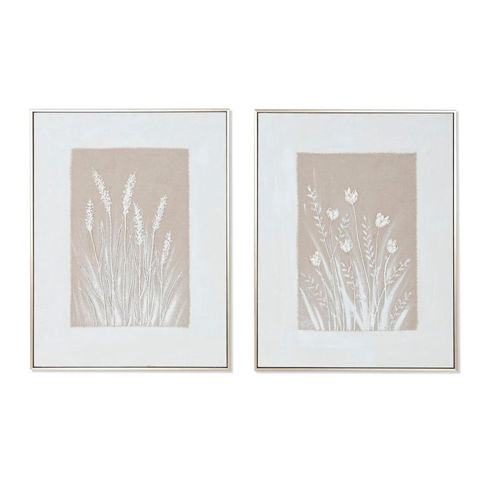 Пластно Home ESPRIT Бял Бежов Lilled Скандинавски 62 x 4,5 x 82 cm (2 броя)