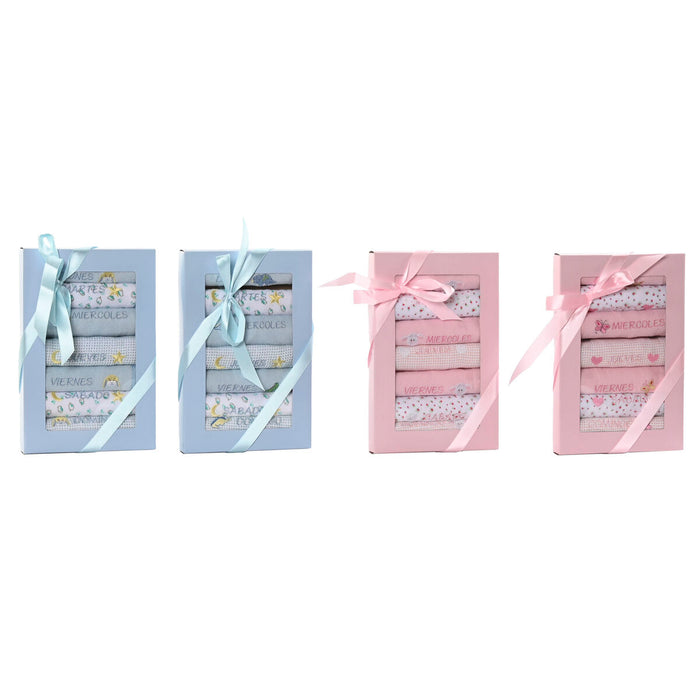 Комплект Нагръдници Home ESPRIT Син Розов Памук 19 x 29 x 3 cm (4 броя)