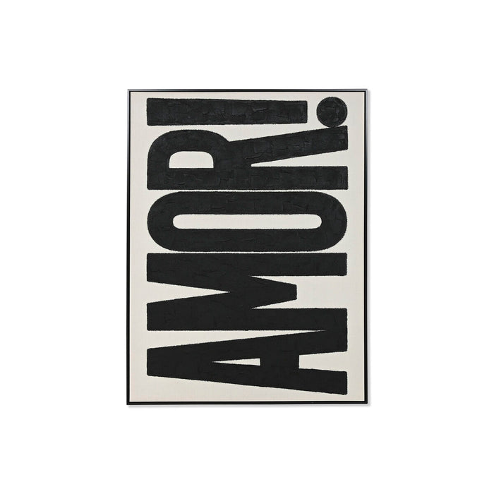 Картина Home ESPRIT Amor! Бял Черен Модерен 103 x 4,5 x 143 cm