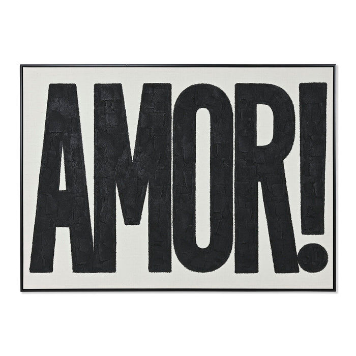 Картина Home ESPRIT Amor! Бял Черен Модерен 103 x 4,5 x 143 cm