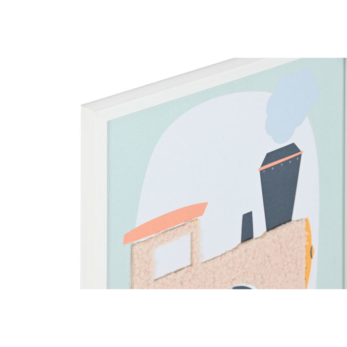 Картина Home ESPRIT Жълт Син Пластно 30 x 1,8 x 40 cm (4 броя)