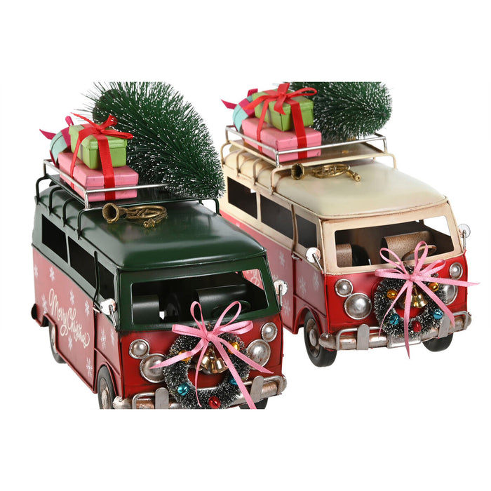 Коледна Украса Home ESPRIT Червен Зелен 27 x 12 x 20 cm (2 броя)