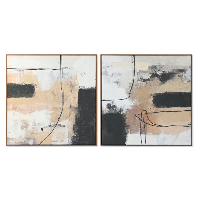 Картина Home ESPRIT Черен Златен Абстрактен Град 100 x 4 x 100 cm (2 броя)