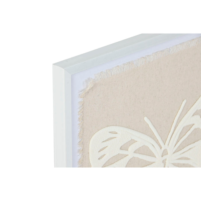 Картина Home ESPRIT Бял Бежов Пеперуди Shabby Chic 40 x 2,2 x 40 cm (2 броя)