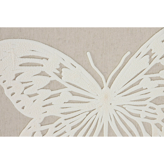 Картина Home ESPRIT Бял Бежов Пеперуди Shabby Chic 40 x 2,2 x 40 cm (2 броя)