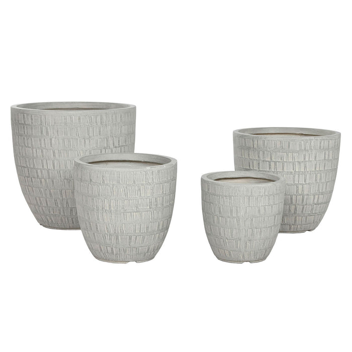 Саксия Home ESPRIT Сив Магнезиев 44 x 44 x 43 cm (4 броя)