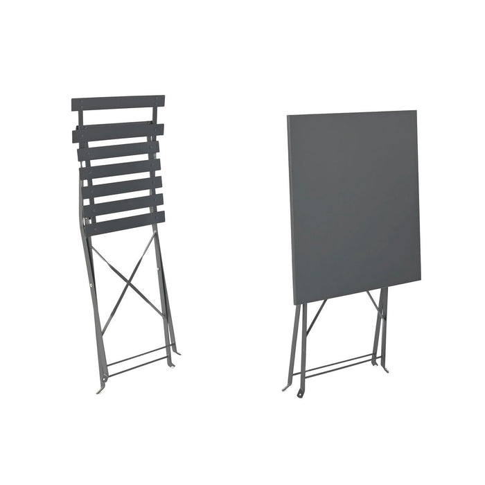 Комплект от маса с 2 стола Home ESPRIT Сив 60 x 60 x 71 cm