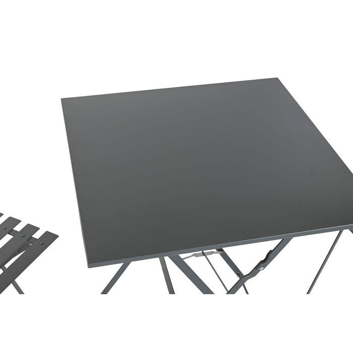 Комплект от маса с 2 стола Home ESPRIT Сив 60 x 60 x 71 cm