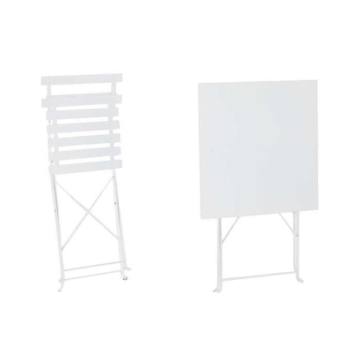 Комплект от маса с 2 стола Home ESPRIT Бял 60 x 60 x 71 cm