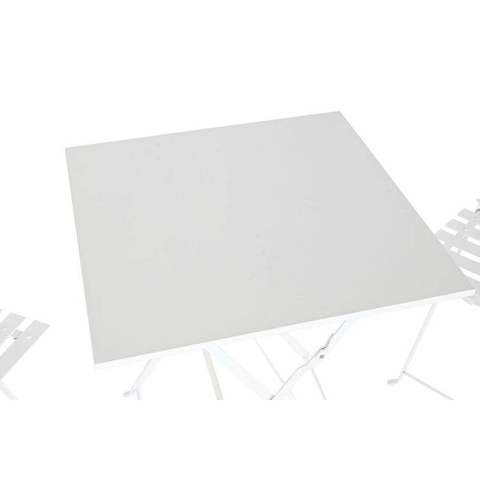 Комплект от маса с 2 стола Home ESPRIT Бял 60 x 60 x 71 cm