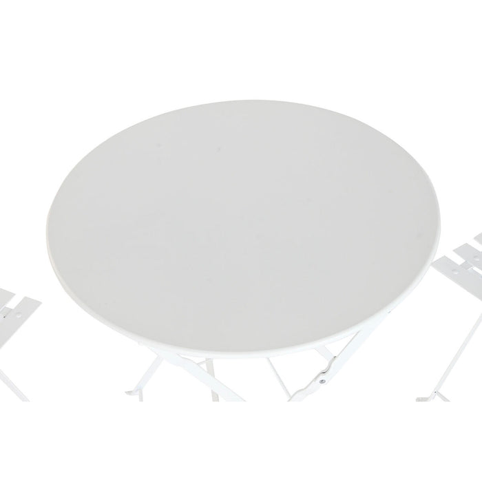 Комплект от маса с 2 стола Home ESPRIT Бял 60 x 60 x 71 cm