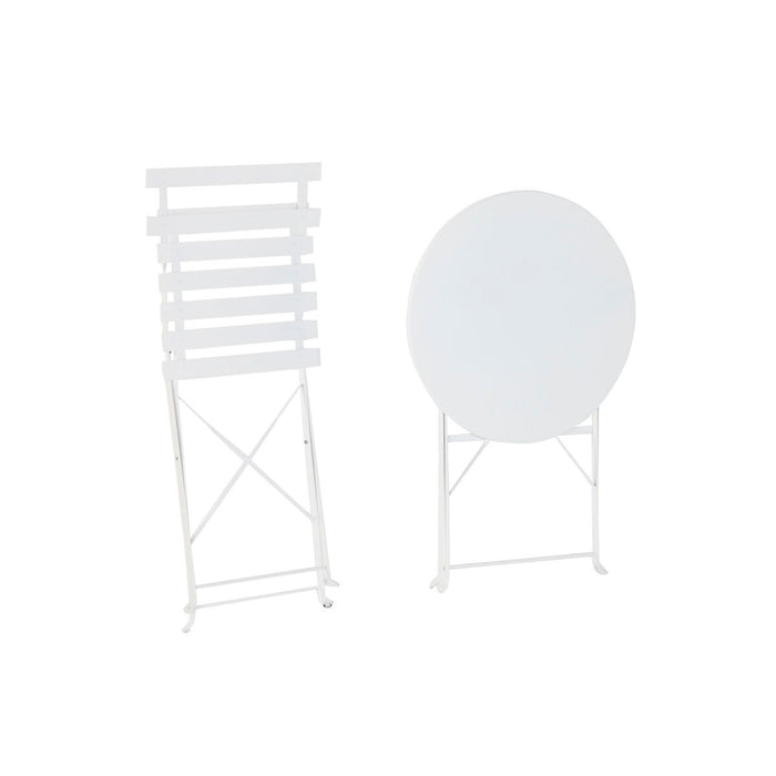 Комплект от маса с 2 стола Home ESPRIT Бял 60 x 60 x 71 cm
