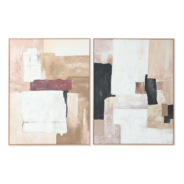 Картина Home ESPRIT Бял Бежов Абстрактен Град 92 x 4,5 x 121,5 cm (2 броя)