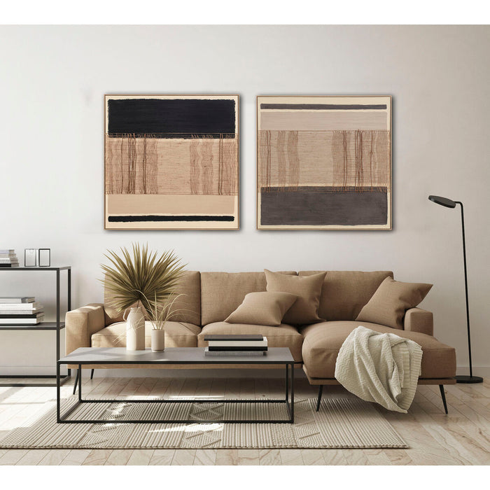 Картина Home ESPRIT Кафяв Черен Абстрактен Град 102 x 4,5 x 102 cm (2 броя)