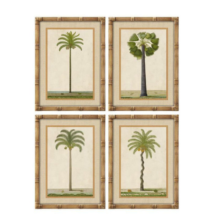 Картина Home ESPRIT Зелен Естествен Палми Тропически 45 x 2,5 x 60 cm (4 броя)