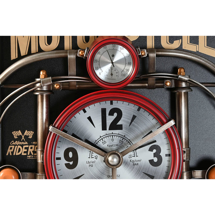Стенен часовник Home ESPRIT Черен Червен Златен PVC Метал Мото Vintage 60 x 18 x 120 cm