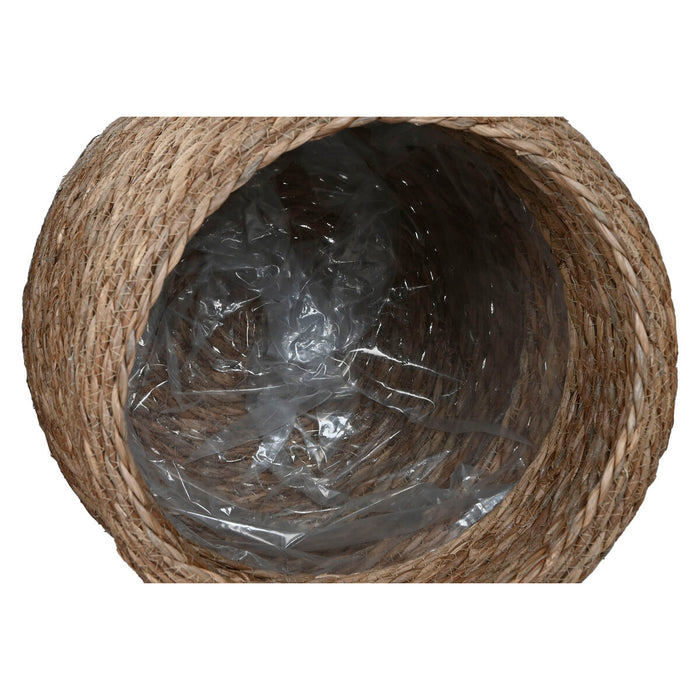 Саксия Home ESPRIT Кафяв влакно Град 42 x 42 x 39 cm (3 Части)