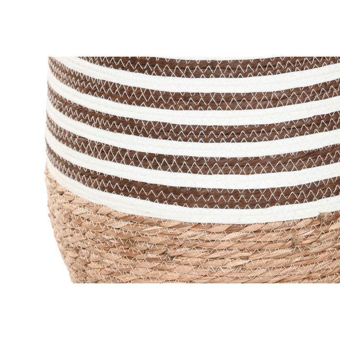 Саксия Home ESPRIT Кафяв Двуцветен влакно Град 31 x 31 x 49 cm (3 Части)