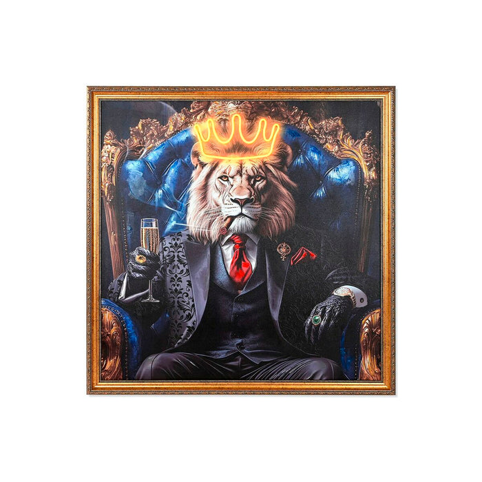 Пластно Home ESPRIT Син Черен Леопард Лъв Loft 100 x 4 x 100 cm (2 броя)