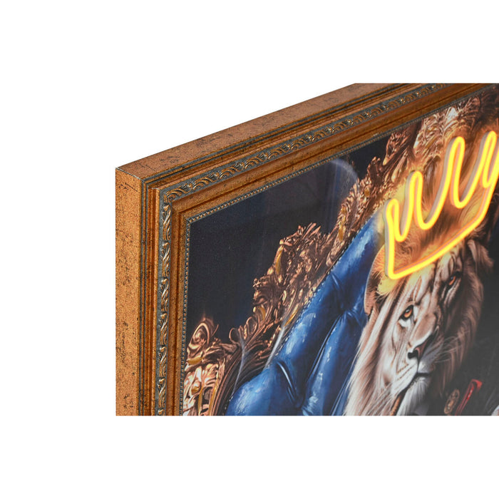 Пластно Home ESPRIT Син Черен Леопард Лъв Loft 100 x 4 x 100 cm (2 броя)