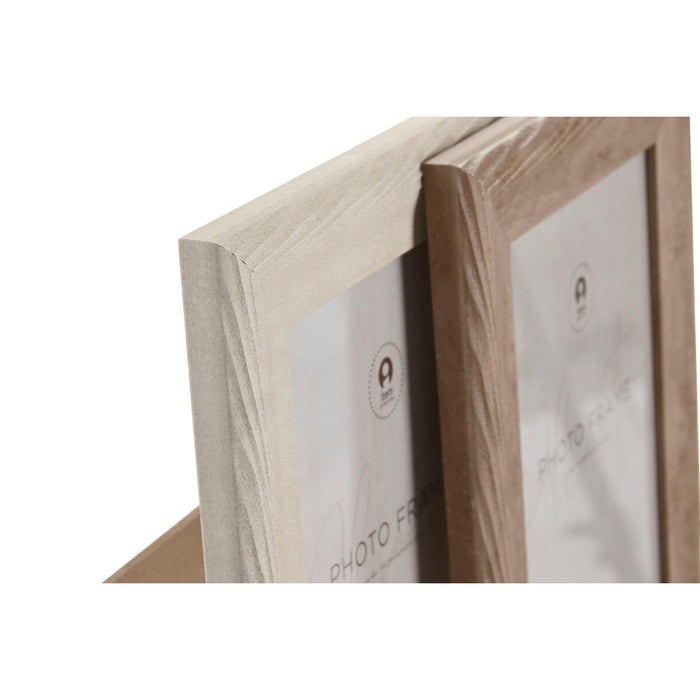 Рамка за снимки Home ESPRIT Бежов Естествен Кристал полистирен Град (4 броя)