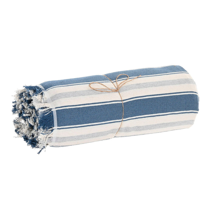 Одеяло Home ESPRIT Син Сив Райета