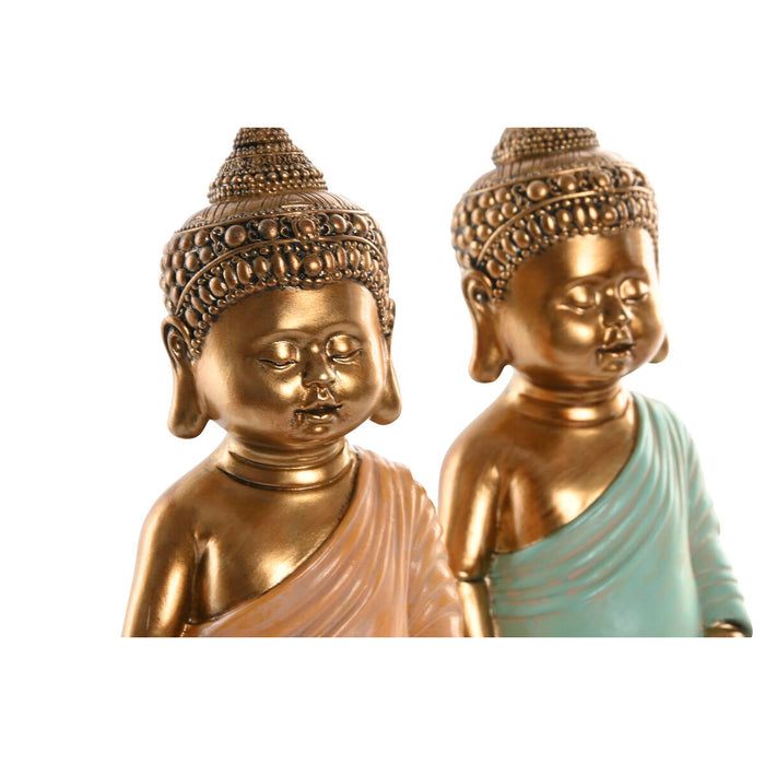 Декоративна фигурка Home ESPRIT Зелен Розов Буда Ориенталски 10 x 8 x 24 cm (2 броя)