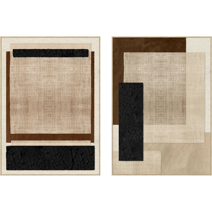 Картина Home ESPRIT Кафяв Черен Модерен Град 103 x 4,5 x 143 cm (2 броя)