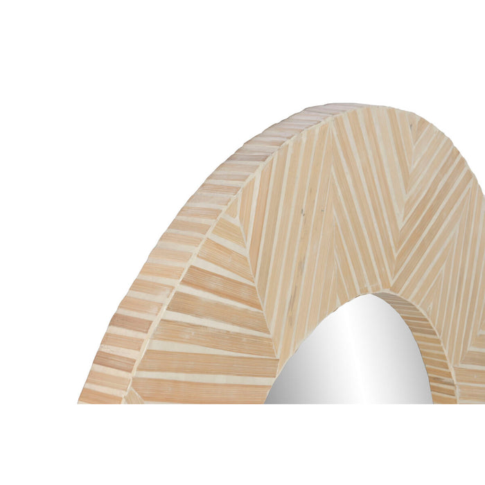 Стенно огледало Home ESPRIT Бял Кафяв Мозайка Тропически 100 x 4 x 100 cm