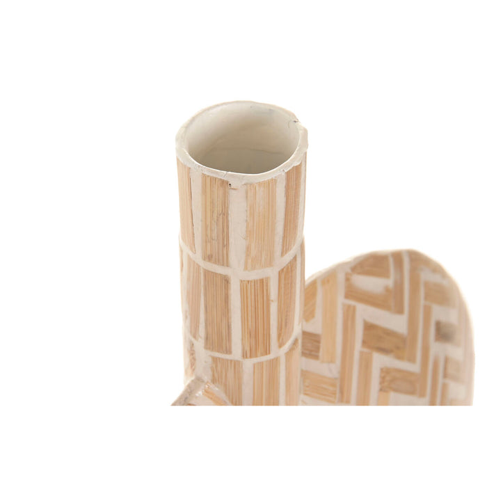 Комплект от 2 Вази Home ESPRIT Бял Кафяв Смола Бамбук Естествен Тропически 47 X 13 X 52 CM (2 Части)