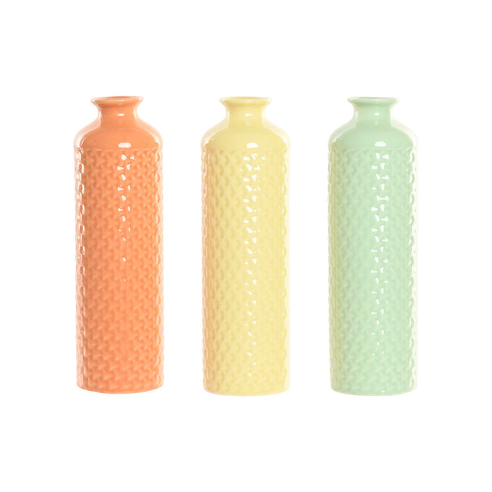 Ваза Home ESPRIT Зелен Бежов теракота Dolomite 9 x 9 x 30 cm (3 броя)