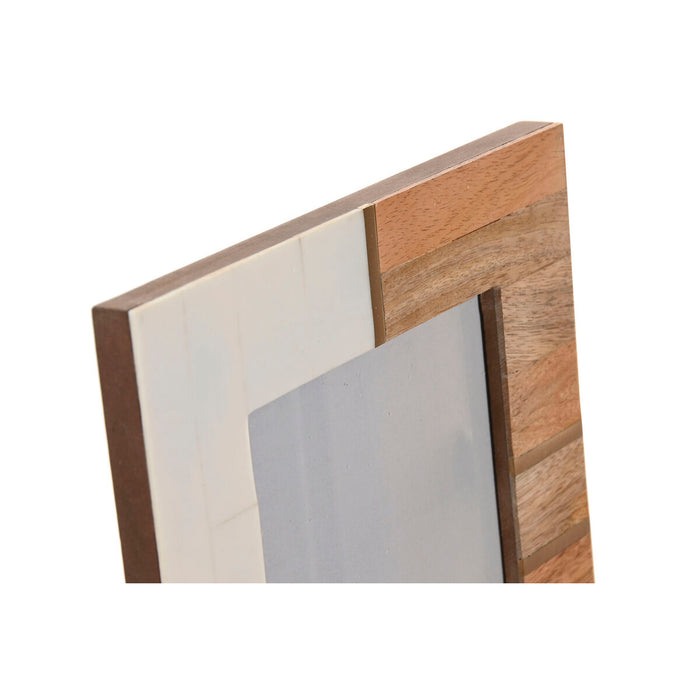 Рамка за снимки Home ESPRIT Бял Кафяв Смола Дърво манго Скандинавски (3 броя)