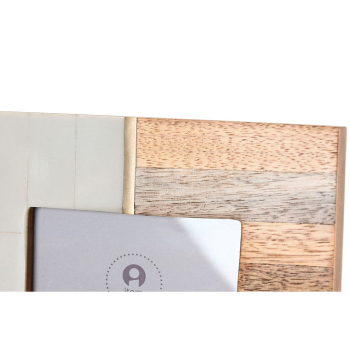 Рамка за снимки Home ESPRIT Бял Кафяв Смола Дърво манго Скандинавски (3 броя)