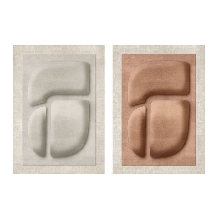 Пластно Home ESPRIT Кафяв Бежов Абстрактен Скандинавски 80 x 3 x 120 cm (2 броя)