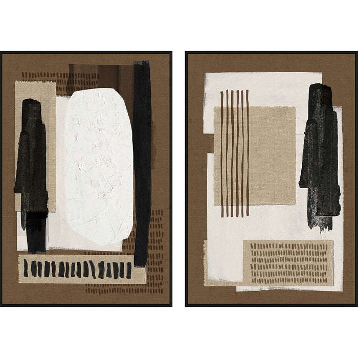Пластно Home ESPRIT Кафяв Черен Абстрактен Град 63 x 4 x 93 cm (2 броя)