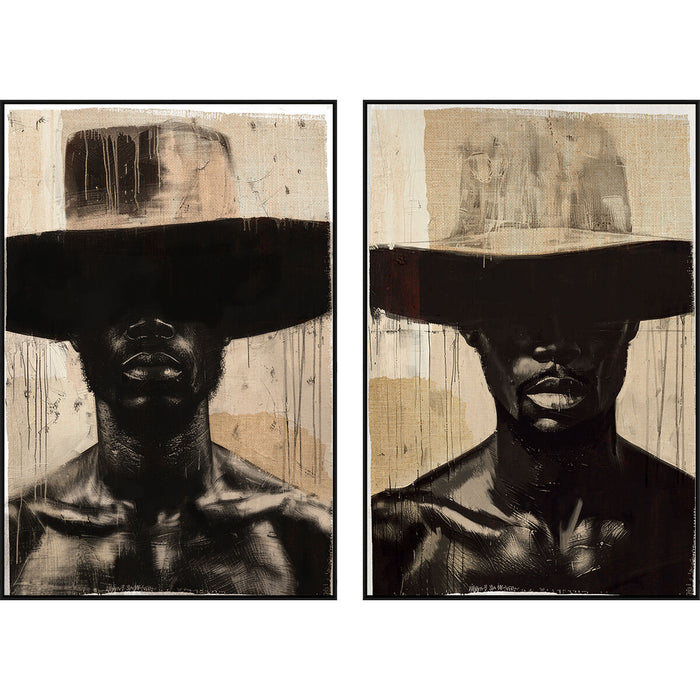 Картина Home ESPRIT Кафяв Черен Колониален (2 броя)