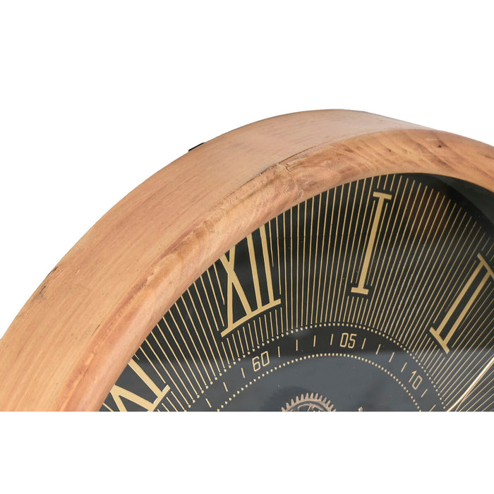 Стенен часовник Home ESPRIT Черен Естествен Кристал бор Loft 63,5 X 8,5 X 63,5 CM