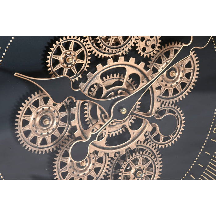 Стенен часовник Home ESPRIT Черен Естествен Кристал бор Loft 63,5 X 8,5 X 63,5 CM