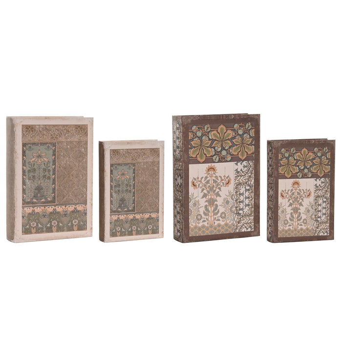 Декоративна кутия Home ESPRIT Бежов Кестен Дървен MDF (2 броя)