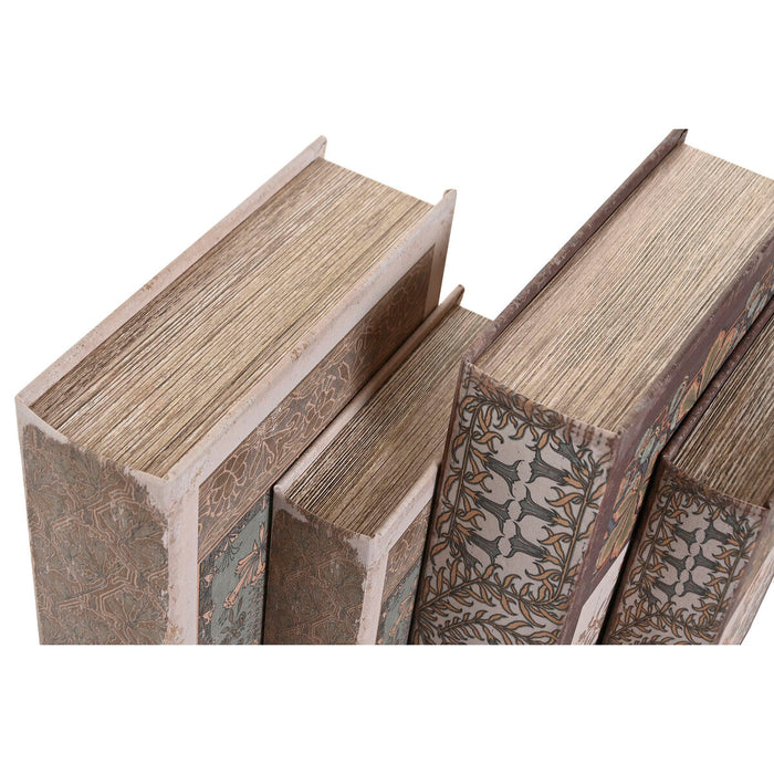 Декоративна кутия Home ESPRIT Бежов Кестен Дървен MDF (2 броя)