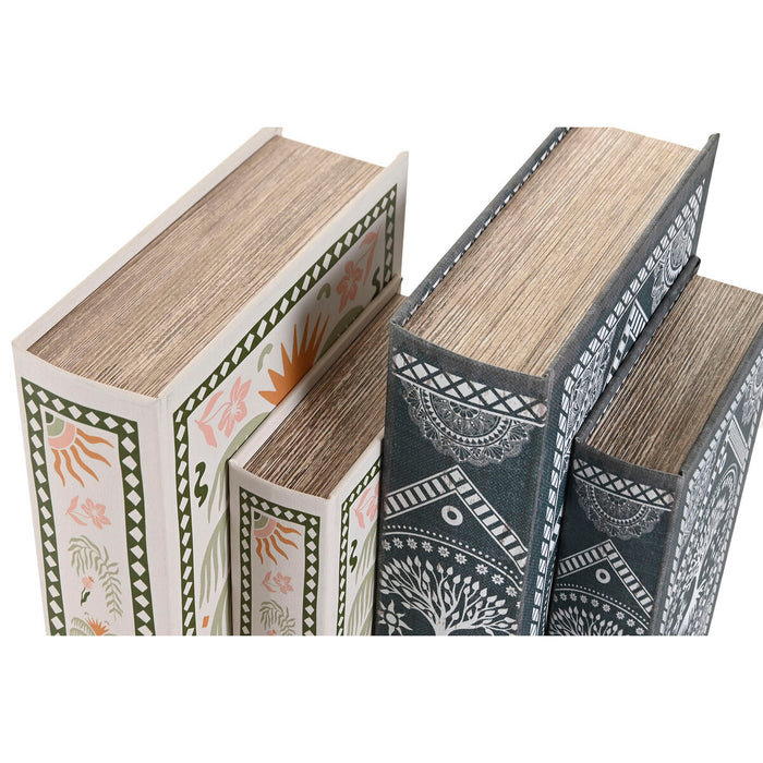 Декоративна кутия Home ESPRIT Син Зелен Дървен MDF (2 броя)