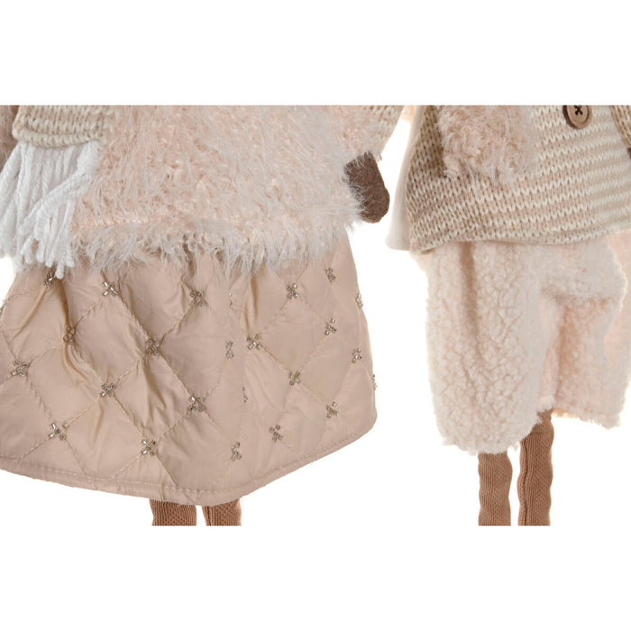 Коледна Украса Home ESPRIT Бял Бежов 25 x 18 x 44 cm (2 броя)