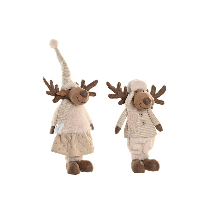 Коледна Украса Home ESPRIT Бял Бежов 25 x 18 x 44 cm (2 броя)