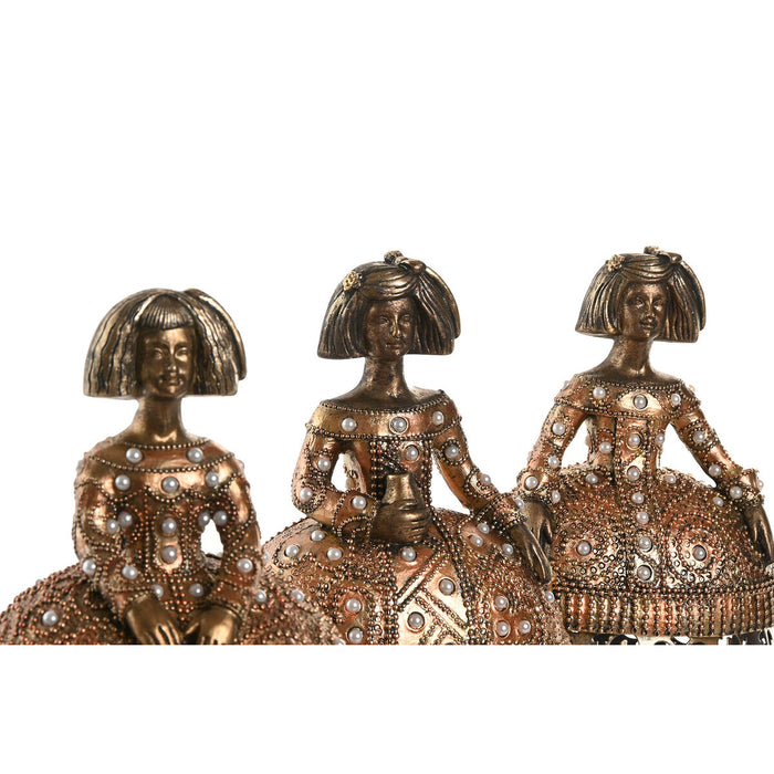 Декоративна фигурка Home ESPRIT Златен 18 x 11,5 x 24 cm (3 броя)